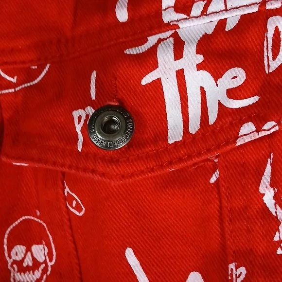 Doodle Denim Hooded Streetwear Jacket - Picture 6 of 11